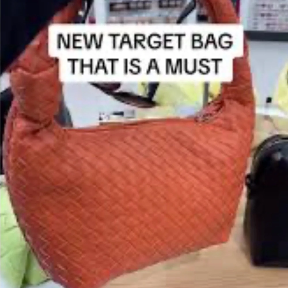 NEW Target Woven Vegan Leather orange Hobo bag